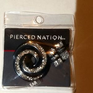 Black and Silver Spiral Ear Gauge Jewelry